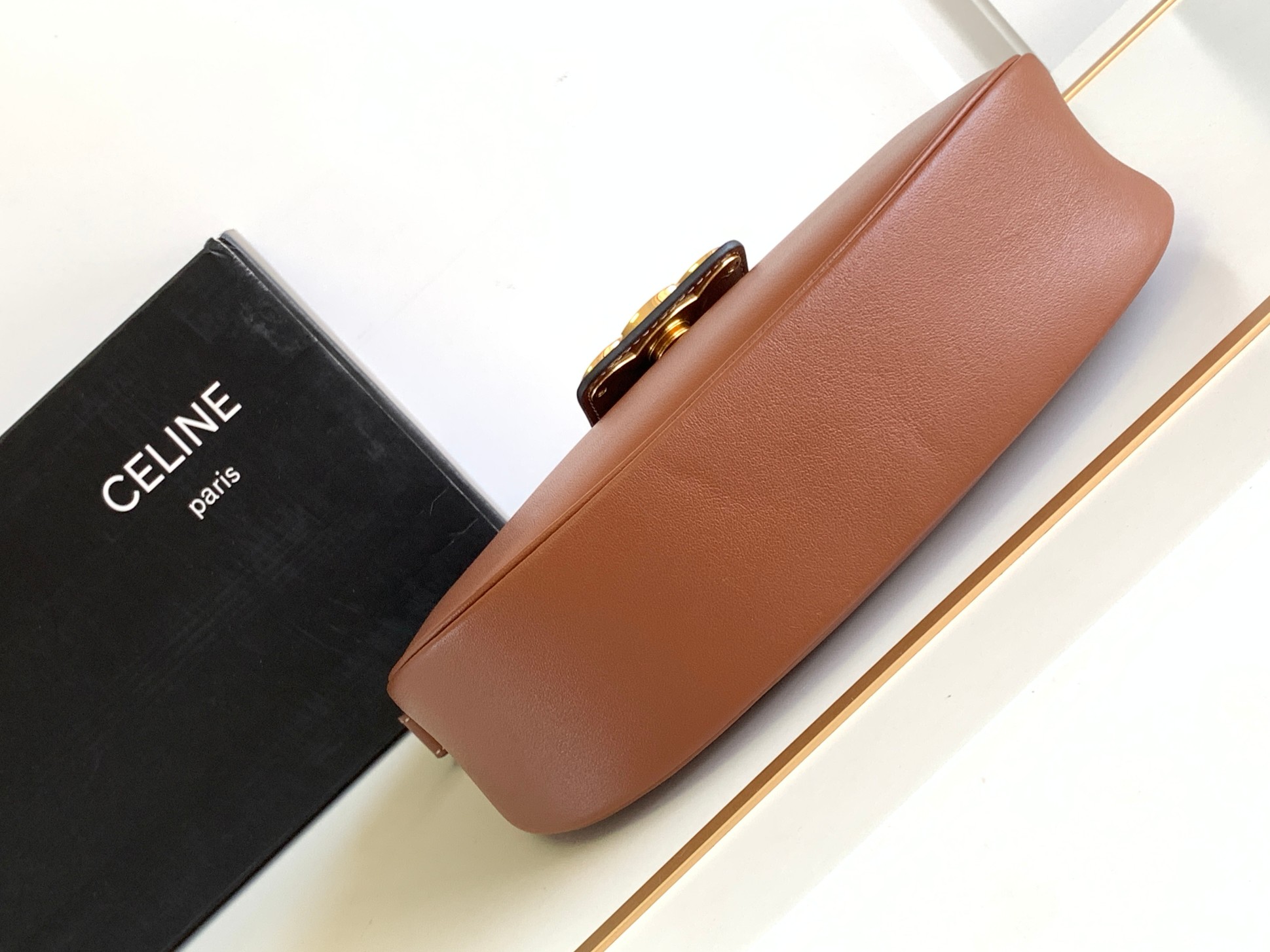 Ce1i*e Ava Triomphe Soft Bag Brown For Women 24.5cm / 10in 114493DGQ.04LU