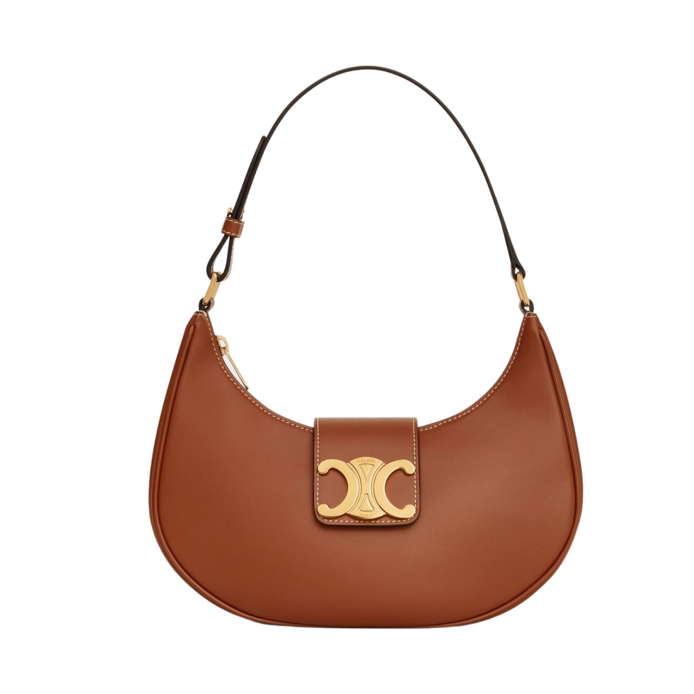 Ce1i*e Ava Triomphe Soft Bag Brown For Women 24.5cm / 10in 114493DGQ.04LU