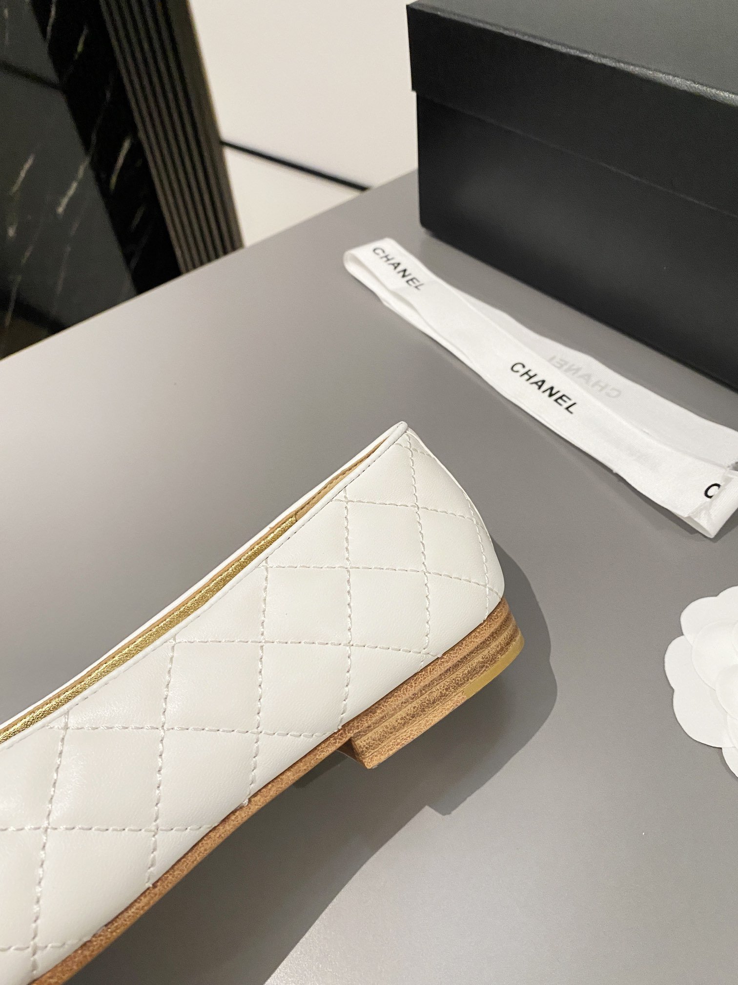 Ch**el Ballet Flats White For Women