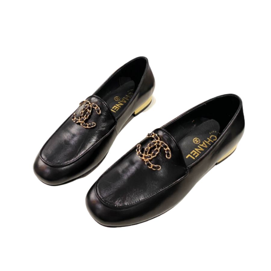 Ch**el Colorful Double C Logo Loafers Black For Women