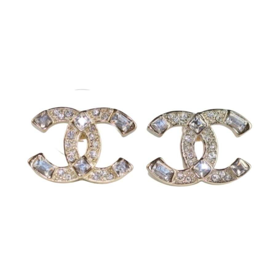 Ch**el Double C Earrings Gold For Women