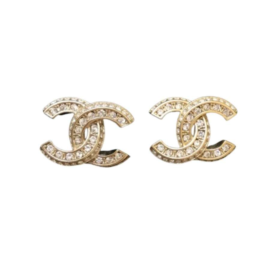 Ch**el Halo CC Earrings Gold For Women