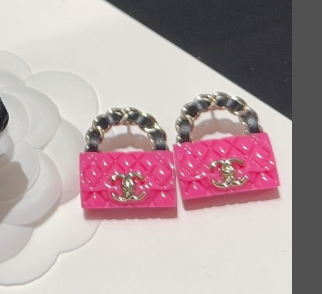 Ch**el Rhombus CF Earrings Pink For Women