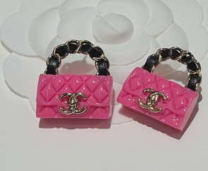 Ch**el Rhombus CF Earrings Pink For Women