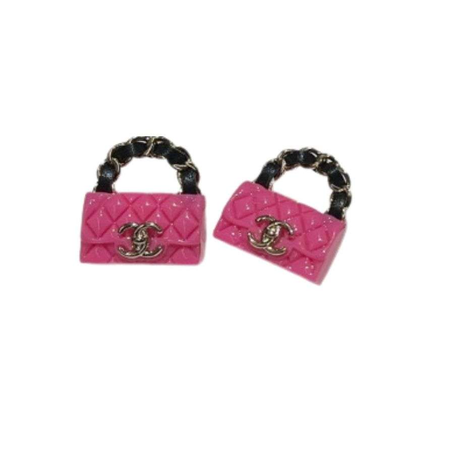 Ch**el Rhombus CF Earrings Pink For Women