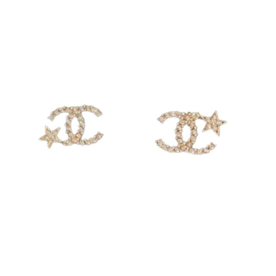 Ch**el Star Shape Earrings Gold For Women