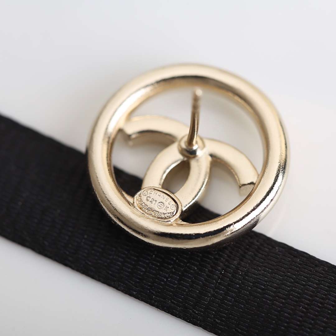 Ch**el Stud Earrings Gold For Women