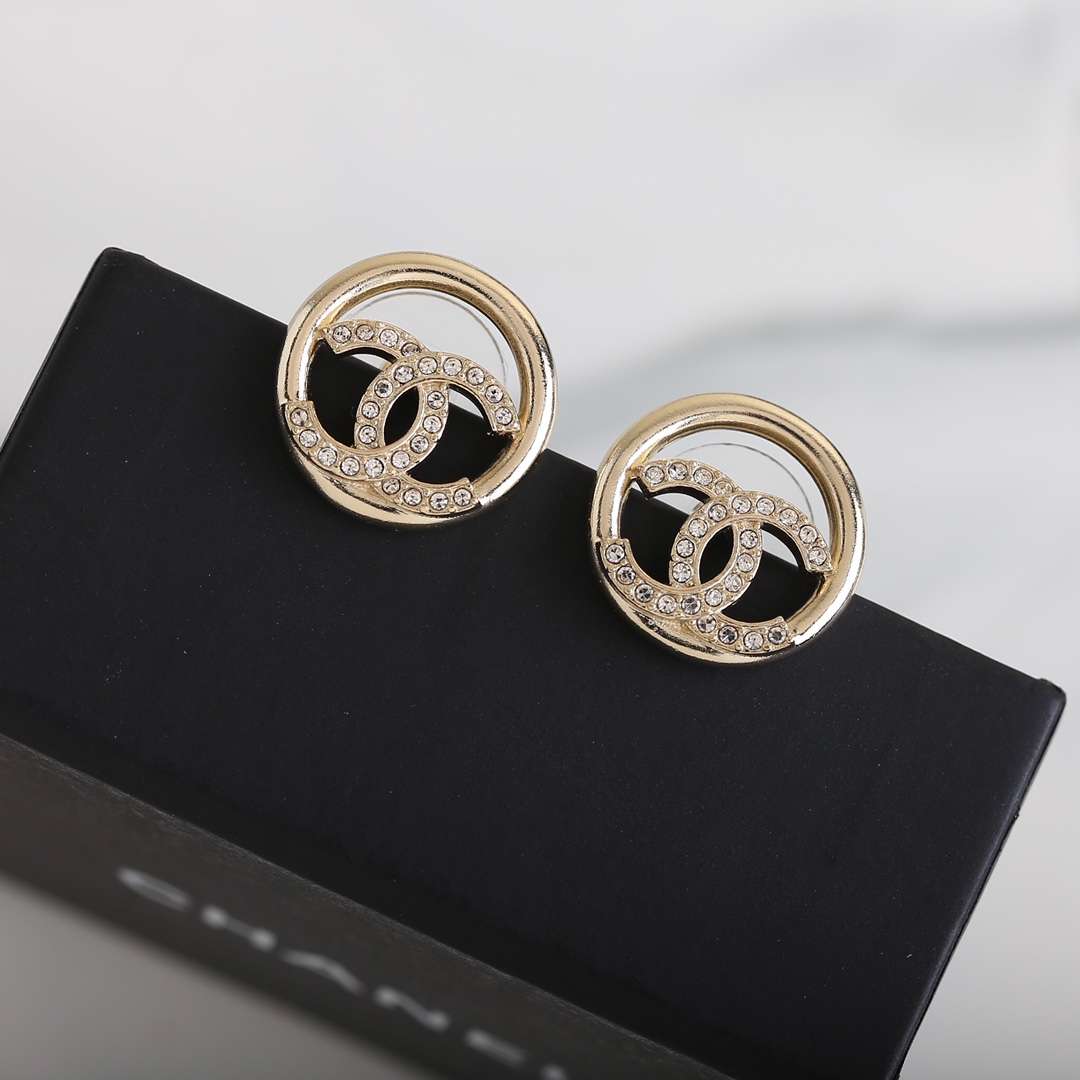 Ch**el Stud Earrings Gold For Women