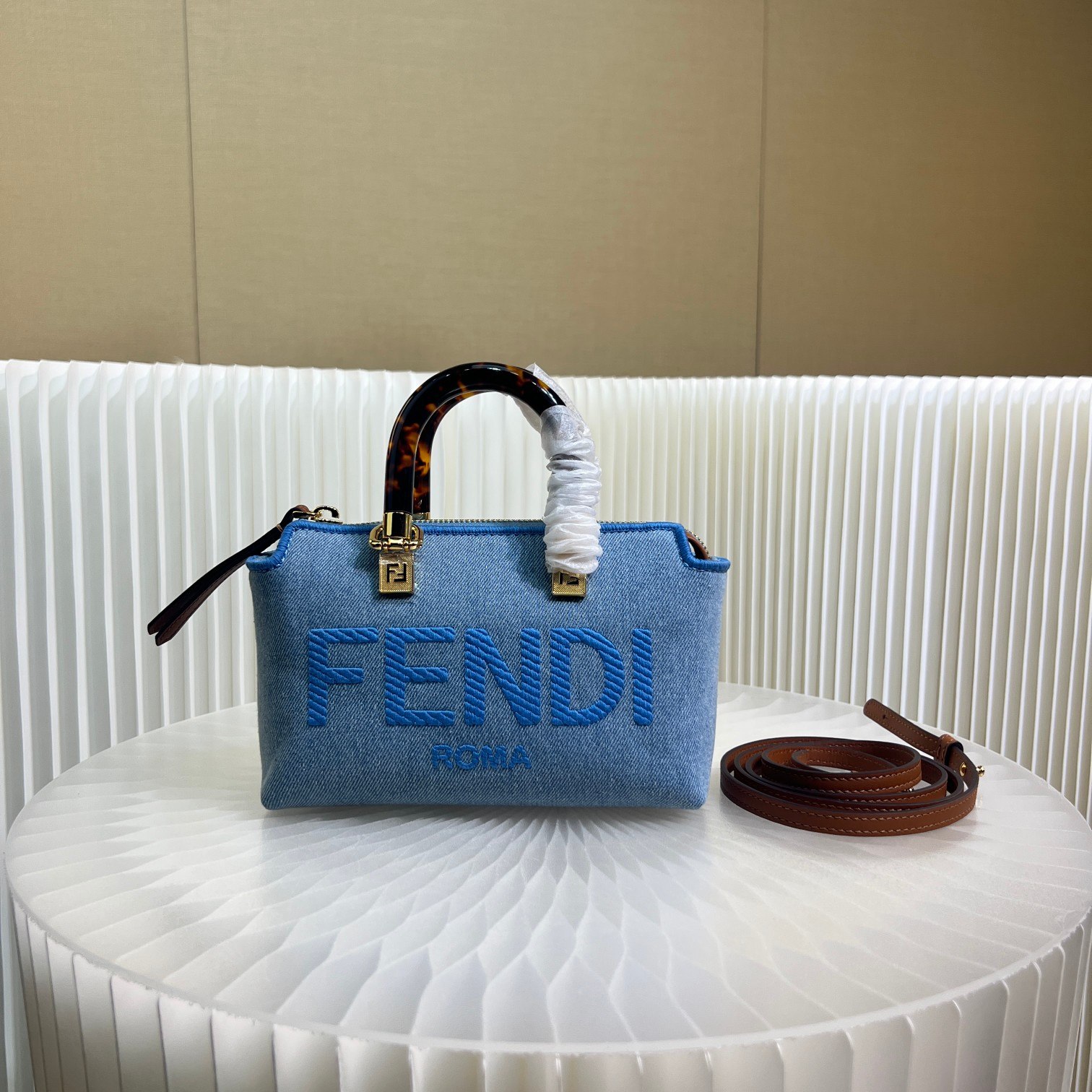F**di By The Way Mini Bag Blue For Women 18cm / 17.1in