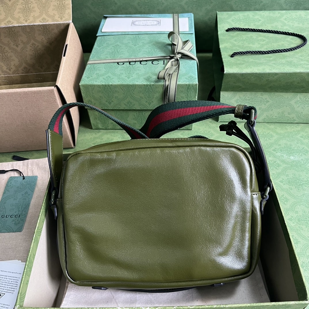 Gvc*1 Shoulder Tonal Double G Bag Green Khaki/Black For Men 23.3cm/9.2in 725696 AABDH 3353