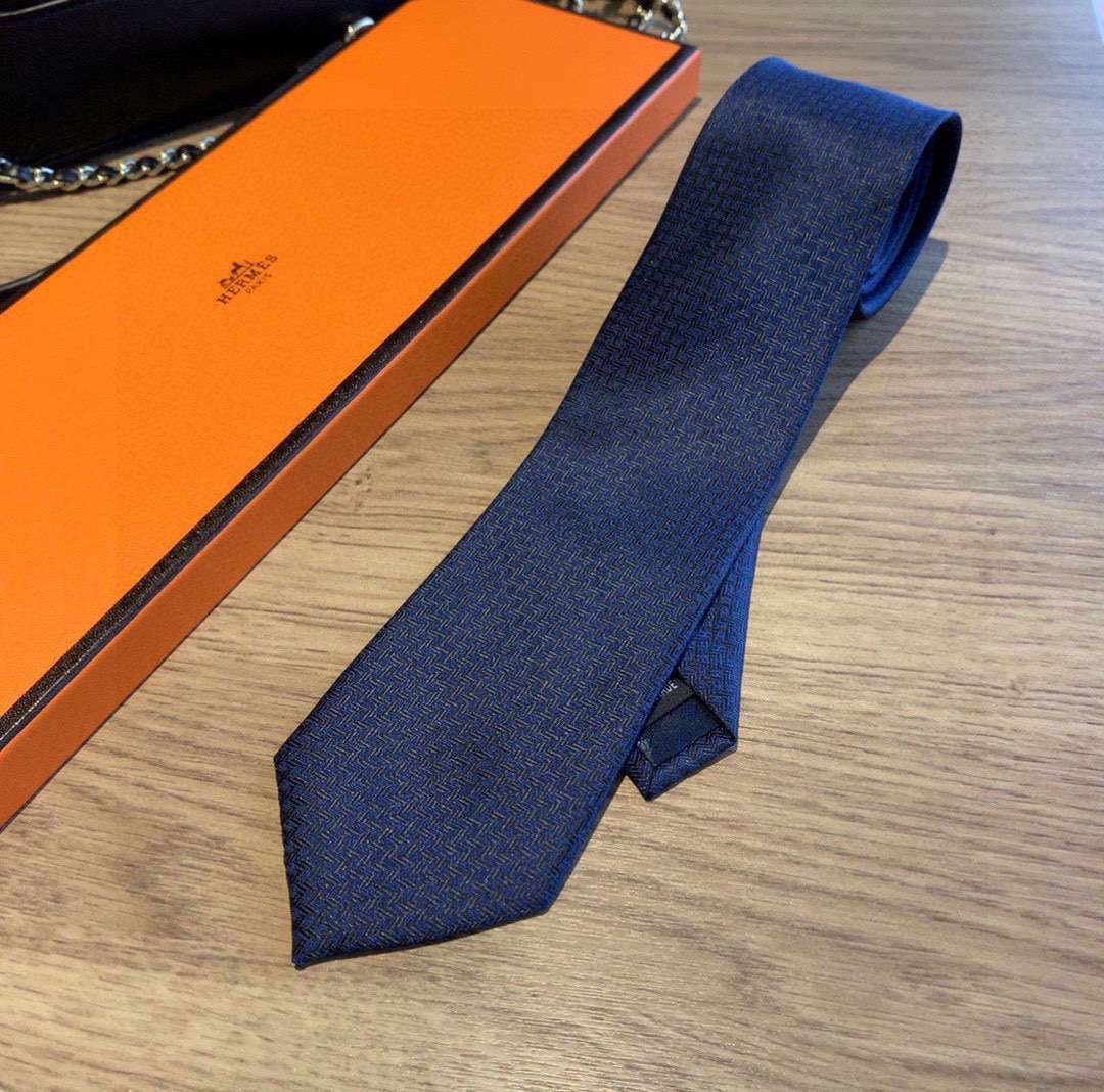 H**me5 Tie 7 Faconnee New H Navy Blue For Men