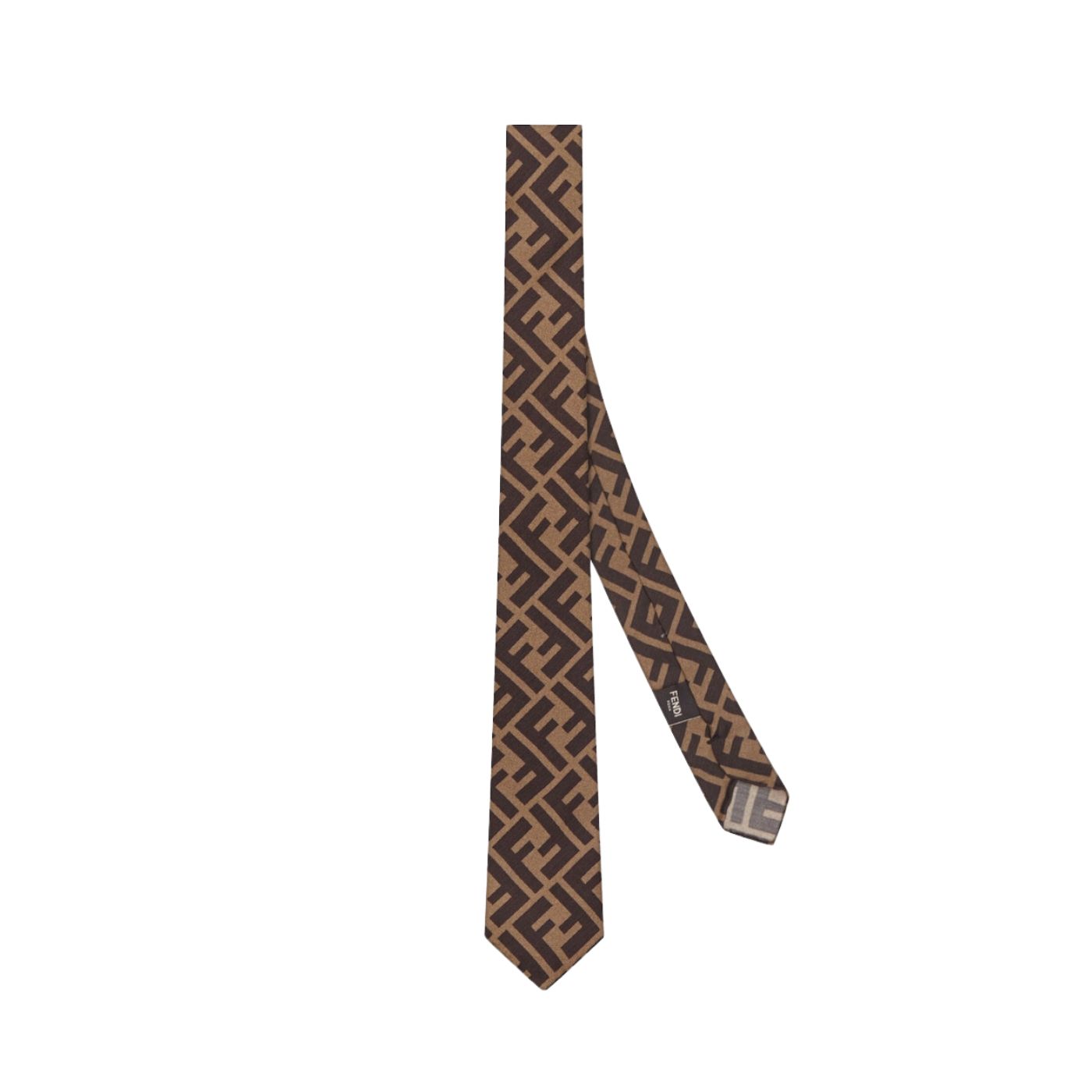 F**di Tie Silk Necktie Brown For Men FXC023A003F13D6