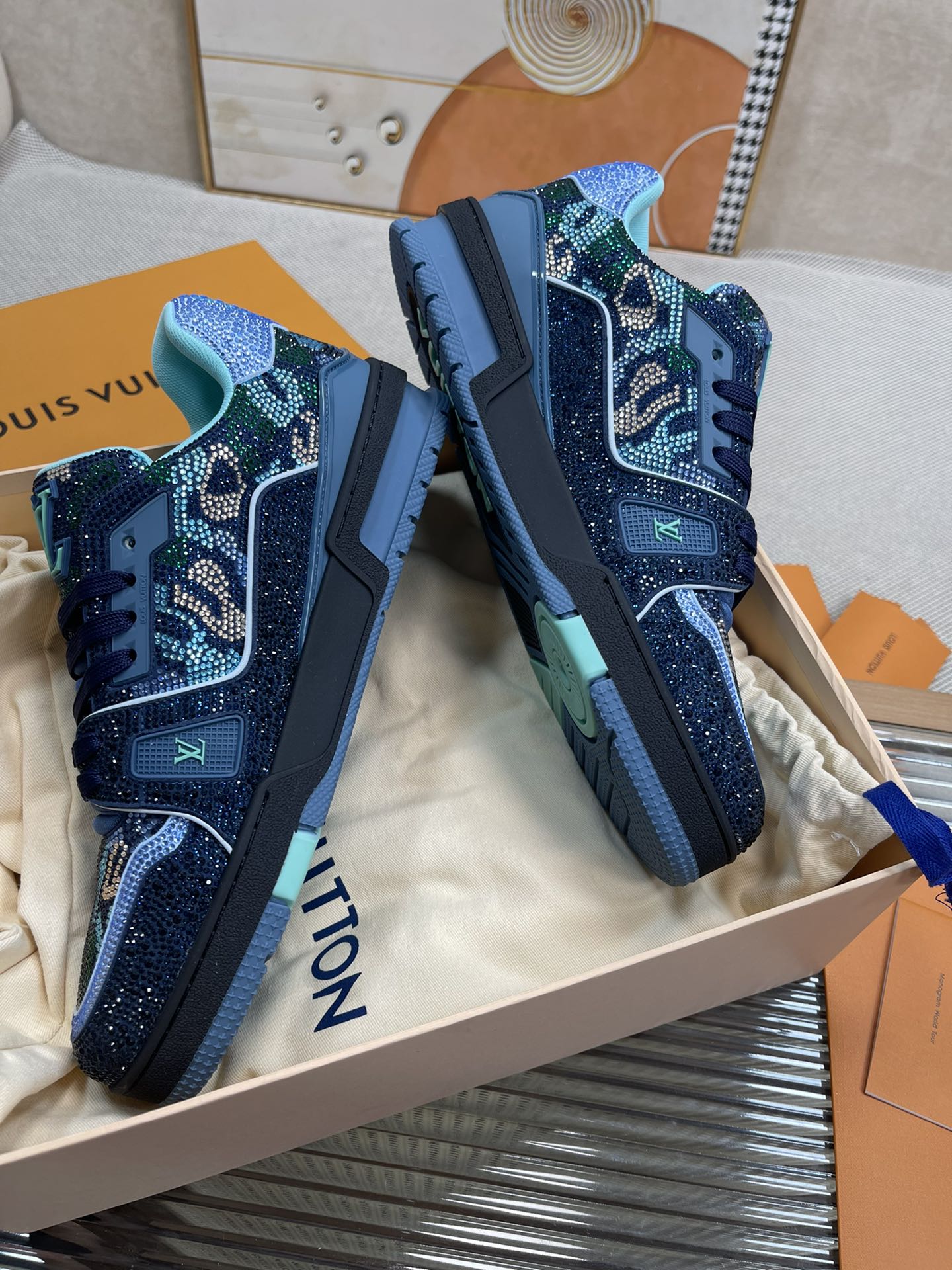 L0vis Vvtt0n Trainer Sneaker LV Dark Blue For Women