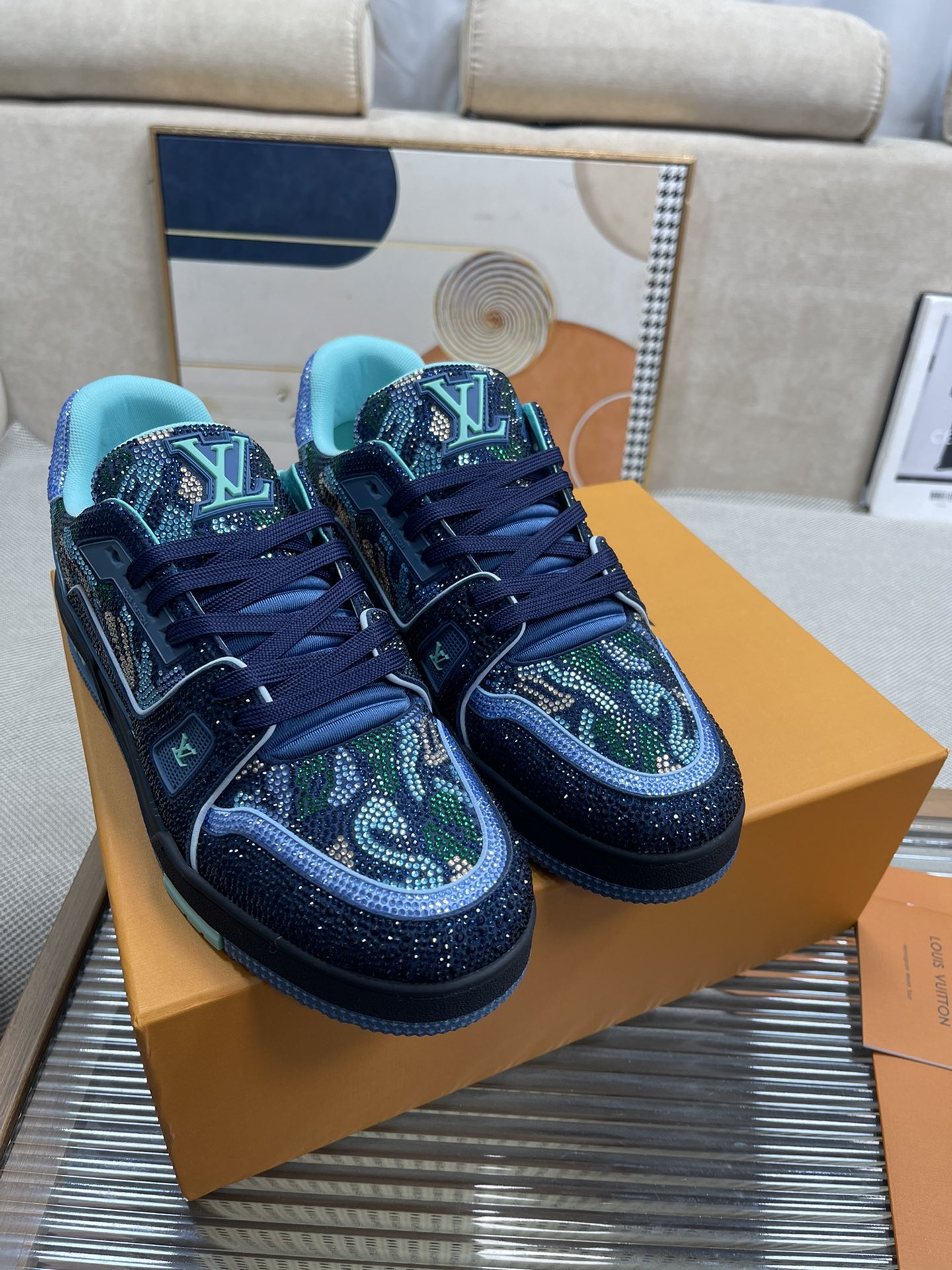 L0vis Vvtt0n Trainer Sneaker LV Dark Blue For Women