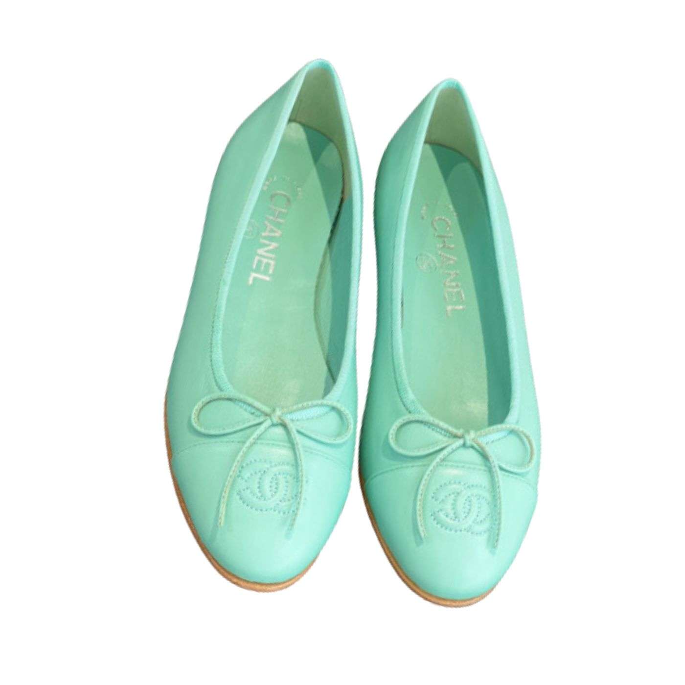 Ch**el Ballet Flats Jade Green For Women