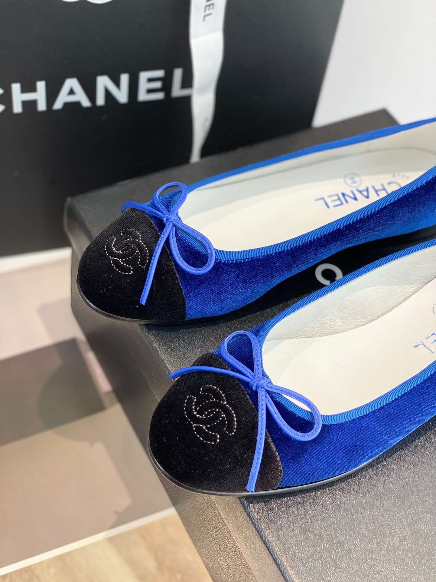 Ch**el Ballet Flats Blue For Women