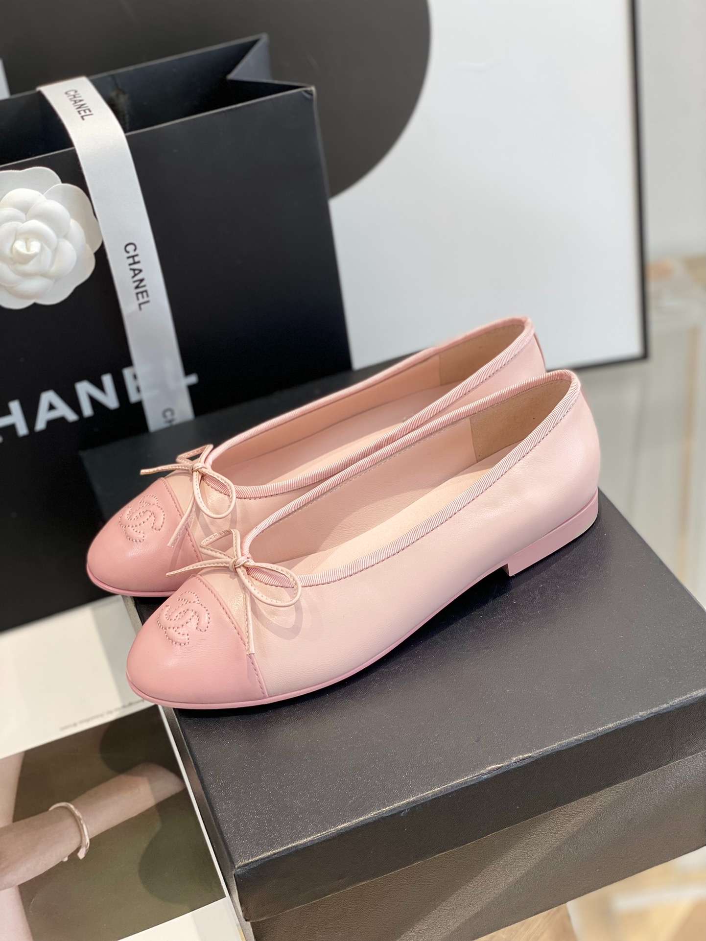 Ch**el Ballet Flats Pink For Women