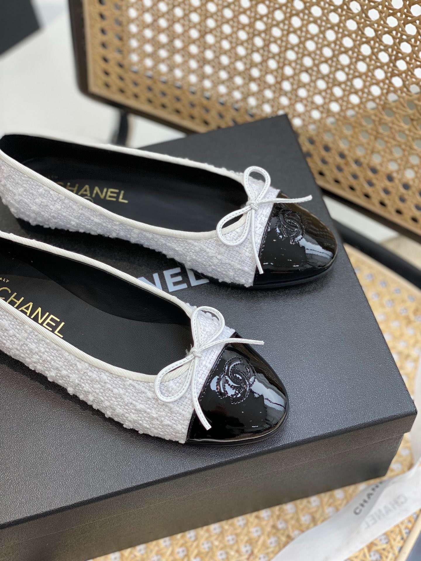 Ch**el Ballet Flats White For Women