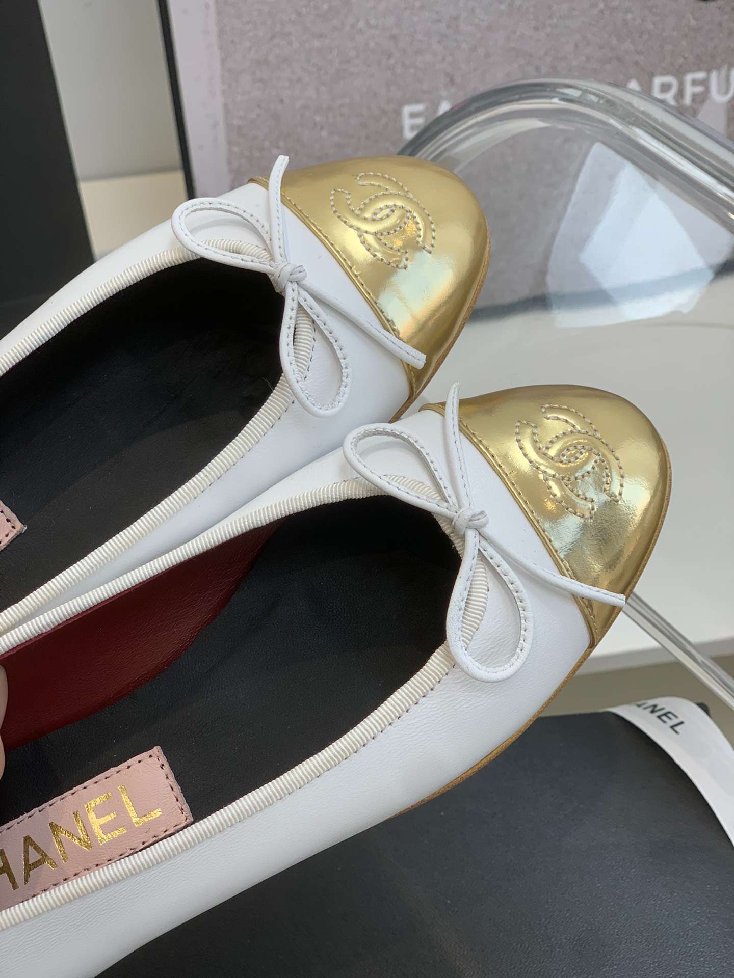 Ch**el Ballet Flats White For Women