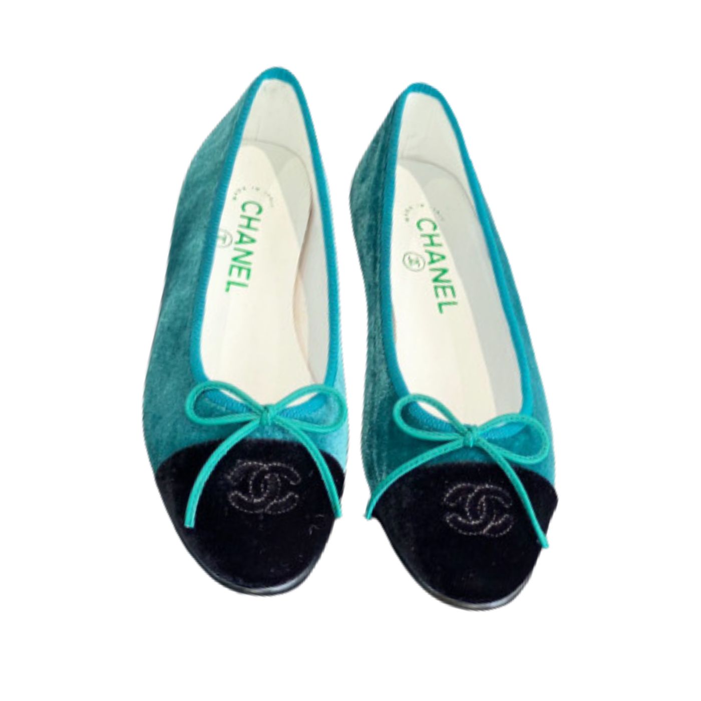 Ch**el Ballet Flats Green For Women