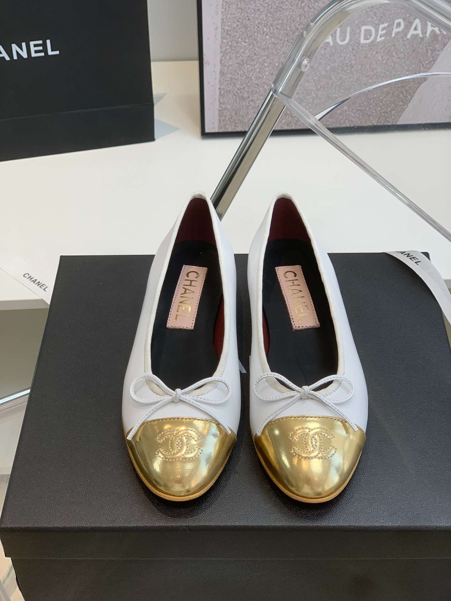 Ch**el Ballet Flats White For Women