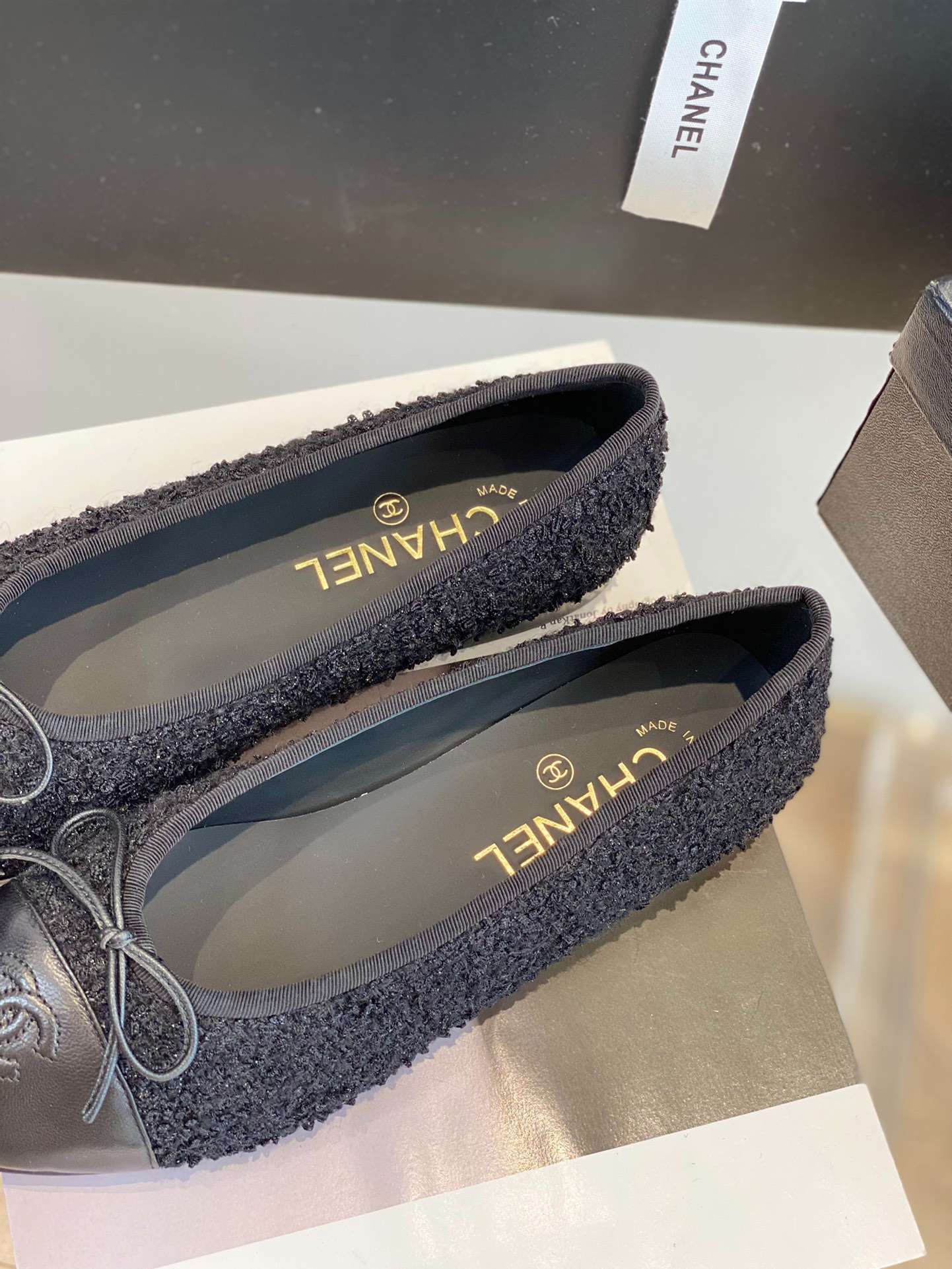 Ch**el Ballet Flats Black For Women