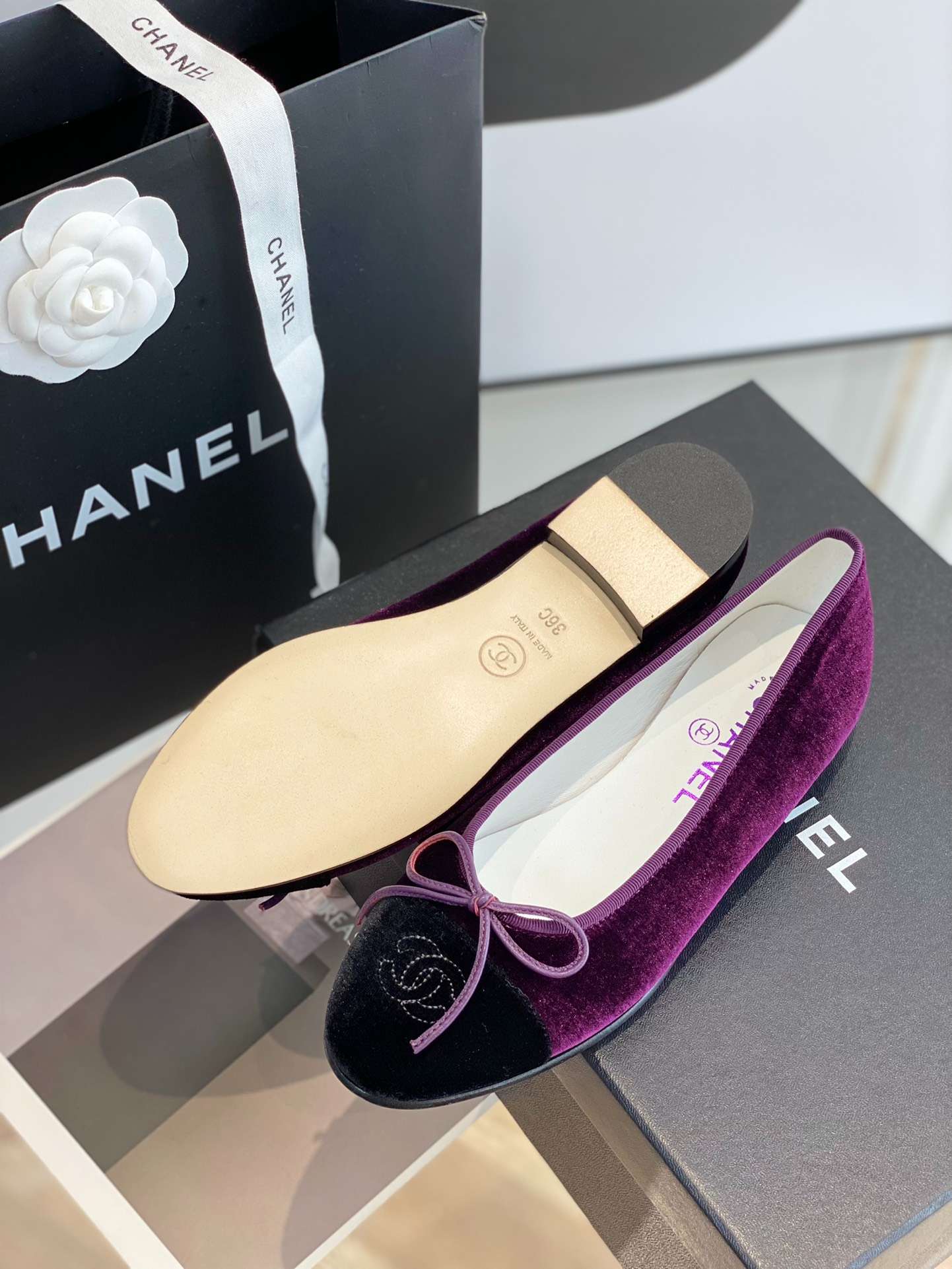 Ch**el Ballet Flats Purple For Women