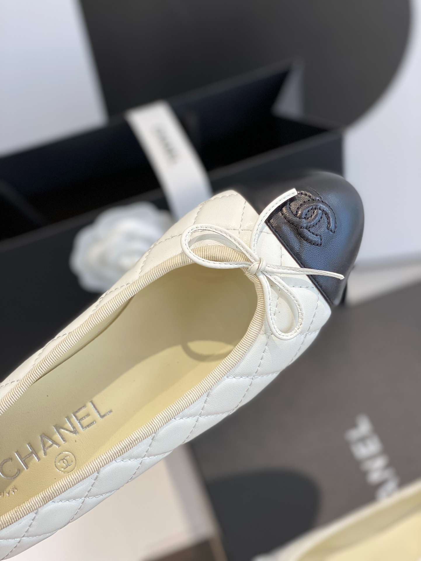 Ch**el Ballet Flats White For Women