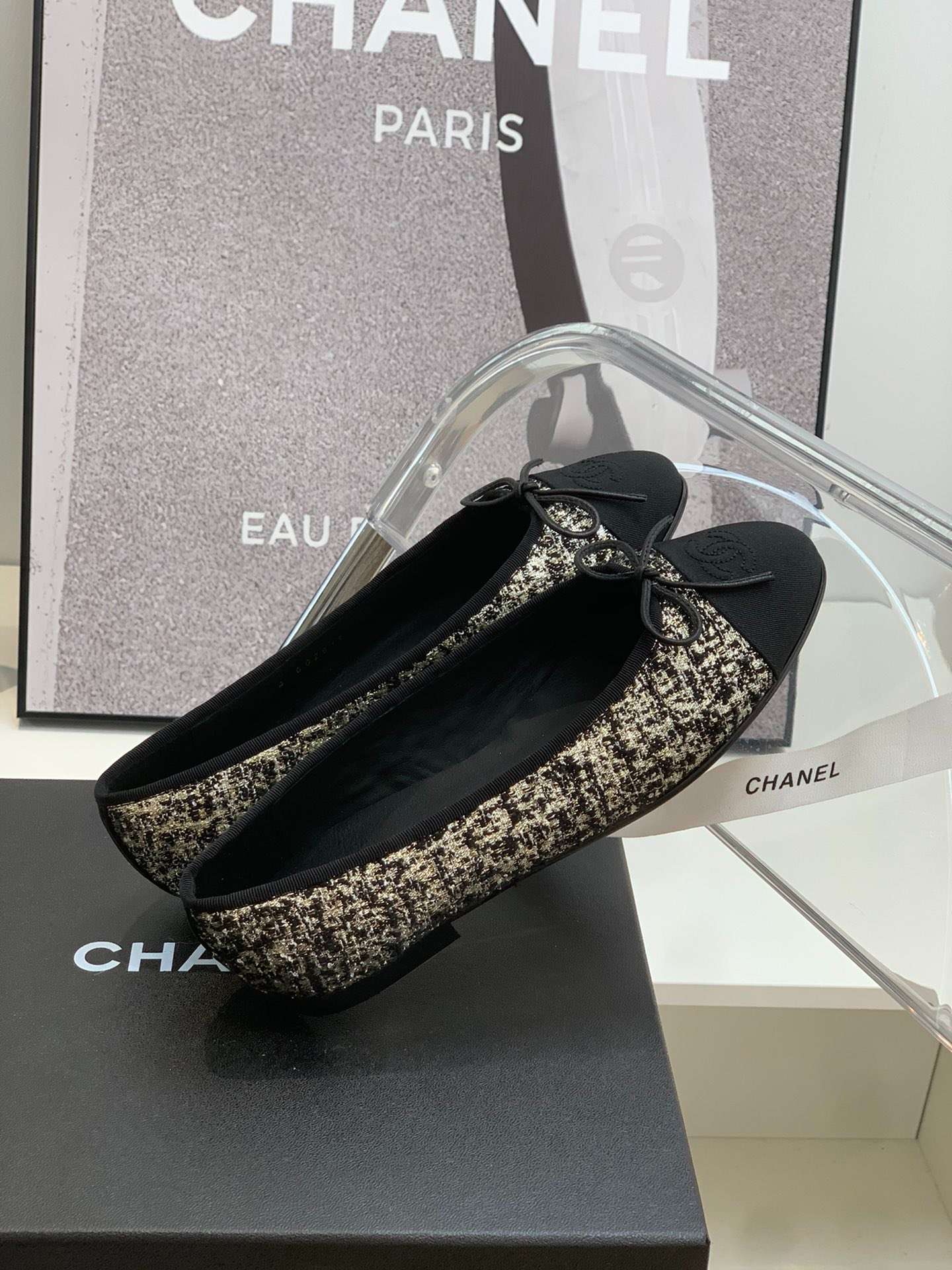 Ch**el Ballet Flats Grey For Women