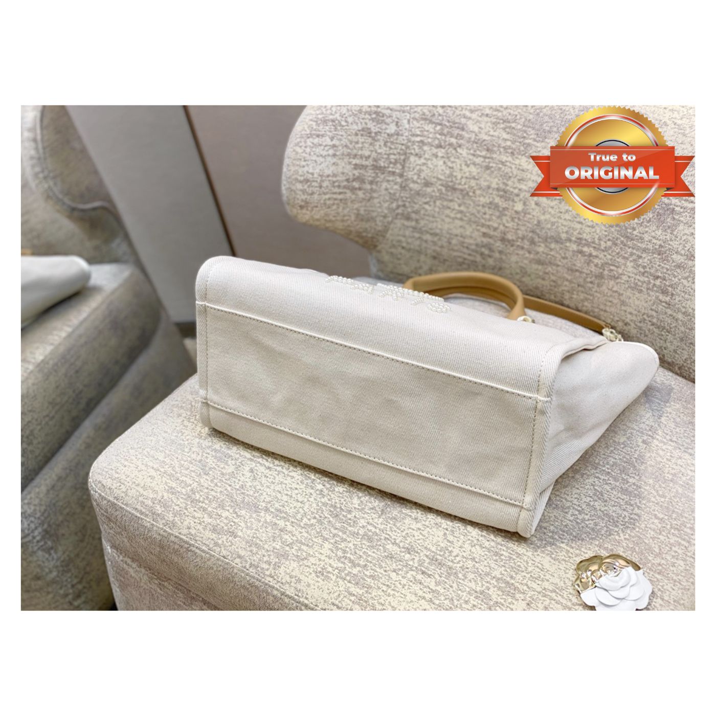 [True-to-ORIGINAL] Ch**el Large Deauville Pearl Tote Bag White For Women 15in/38cm A66941