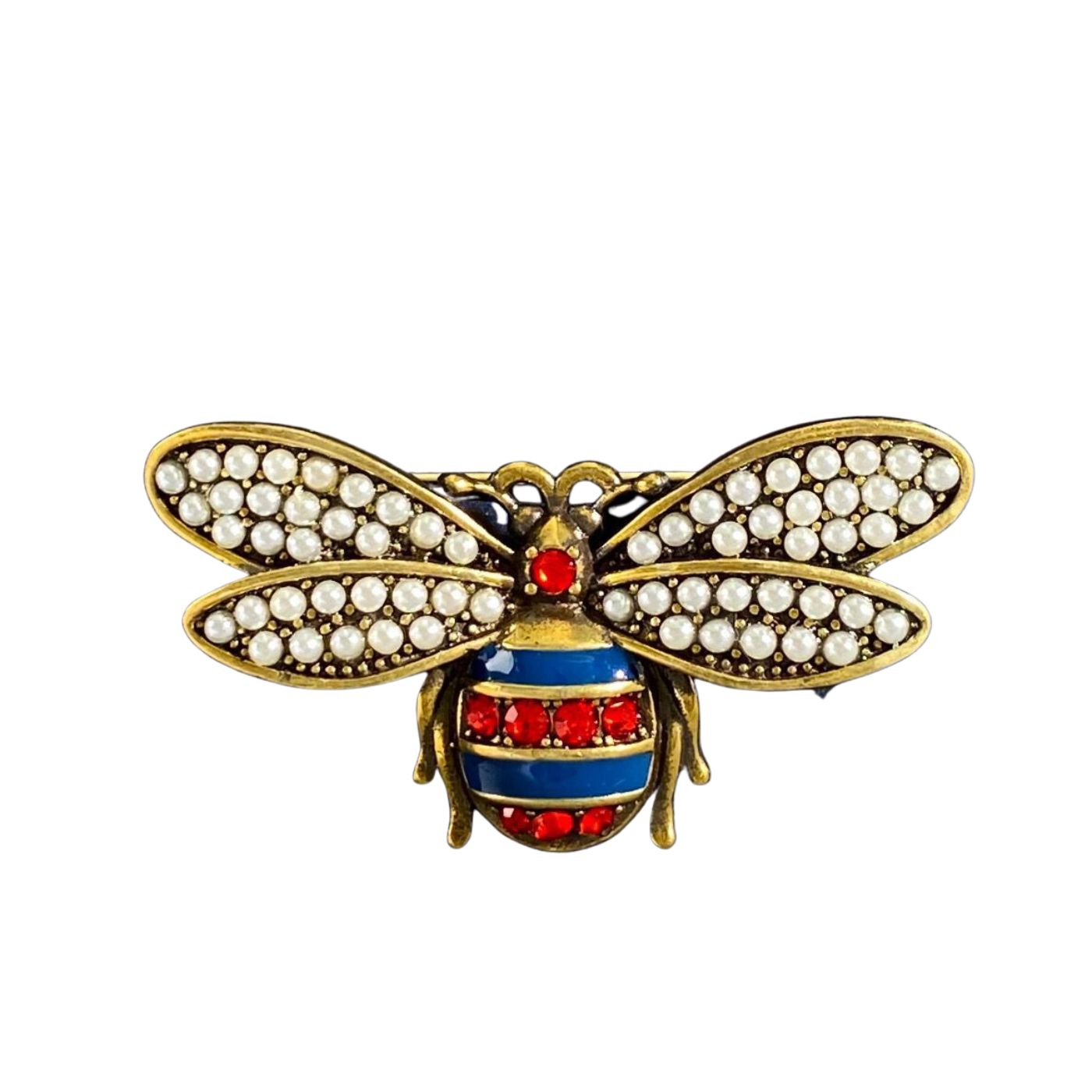 Gvc*1 Bee Series Pearl Red D1am0nd Bee Brooch Gold For Women