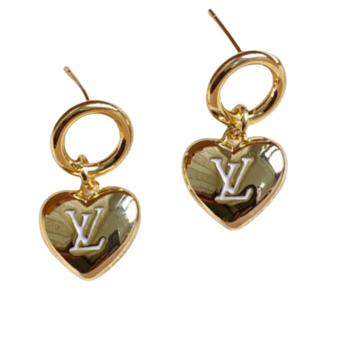 L0vis Vvtt0n LV Letter Earrings Gold For Women