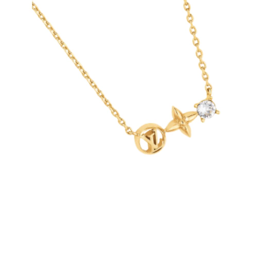 L0vis Vvtt0n LV Circle Logo Necklace Gold For Women