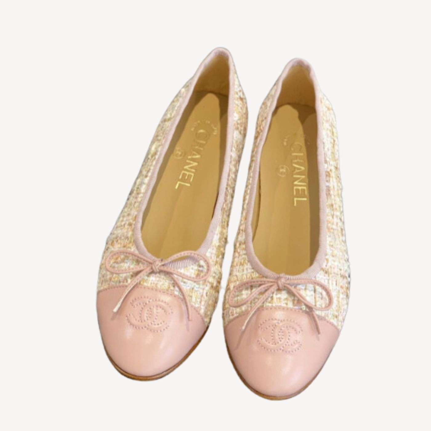 Ch**el Ballet Flats Beige For Women