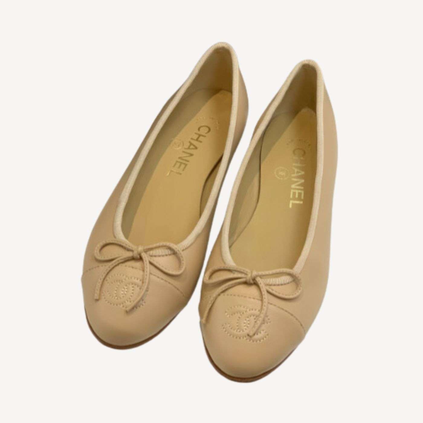 Ch**el Ballet Flats Cream For Women