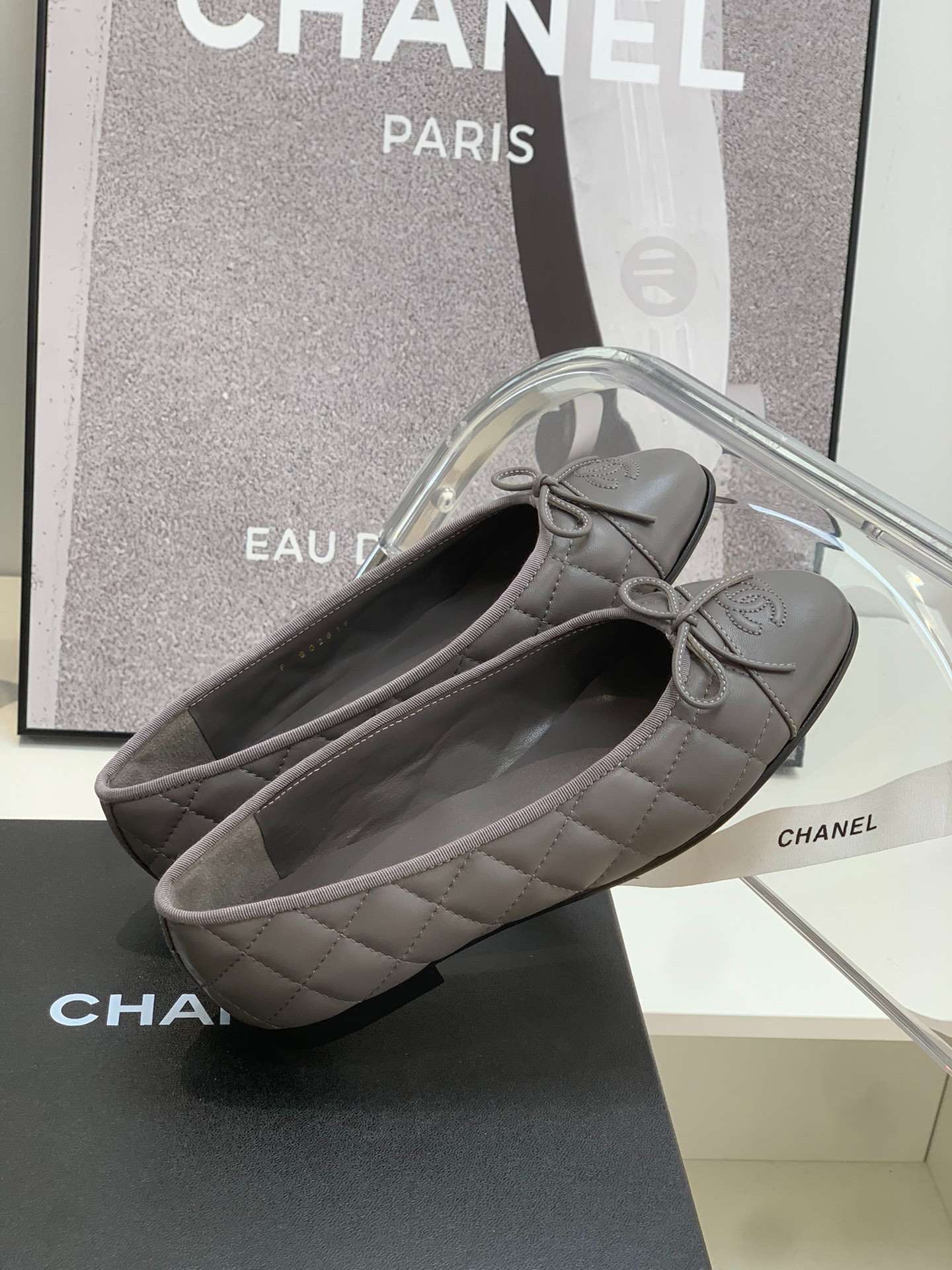 Ch**el Ballet Flats Grey For Women