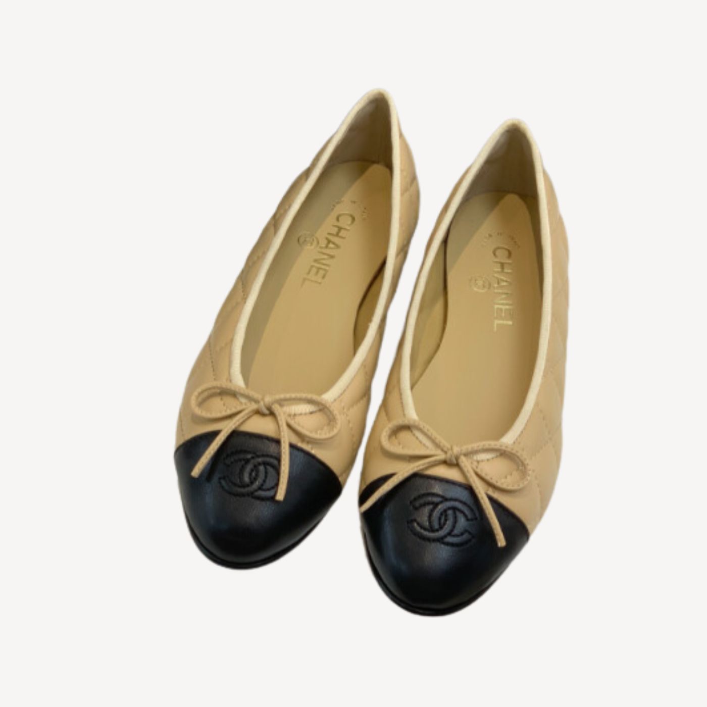 Ch**el Ballet Flats Beige For Women