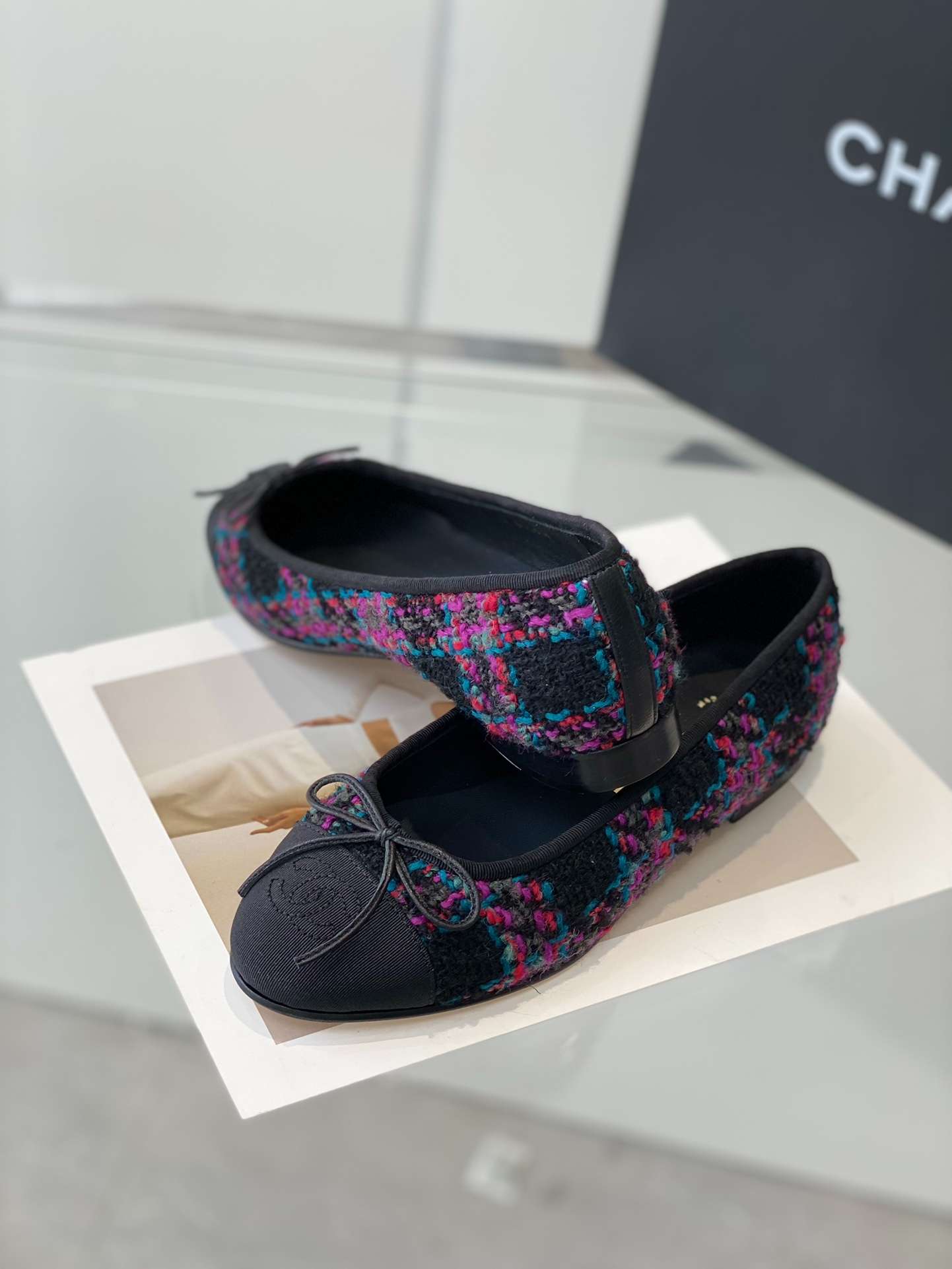 Ch**el Ballet Flats Black For Women