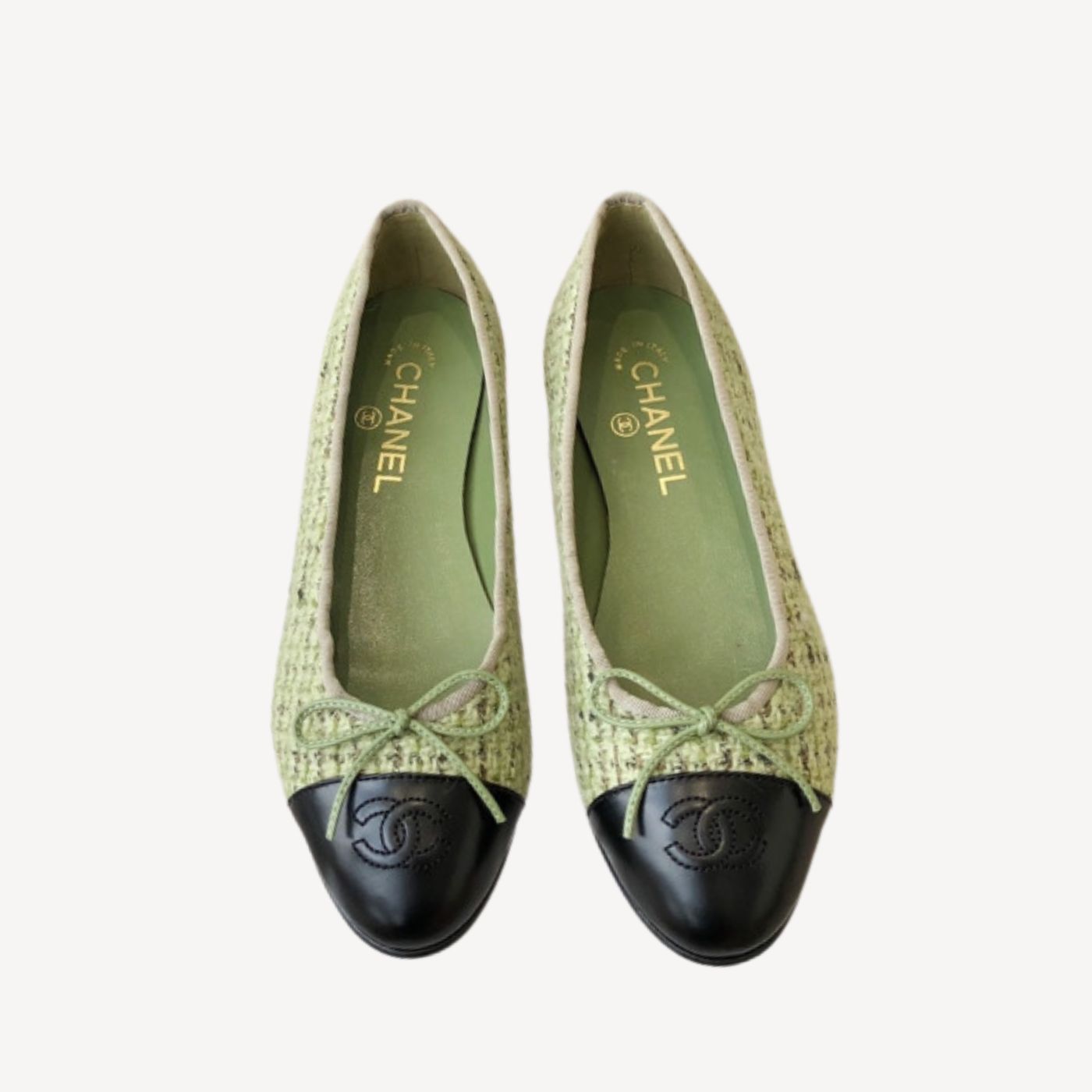 Ch**el Ballet Flats Green For Women