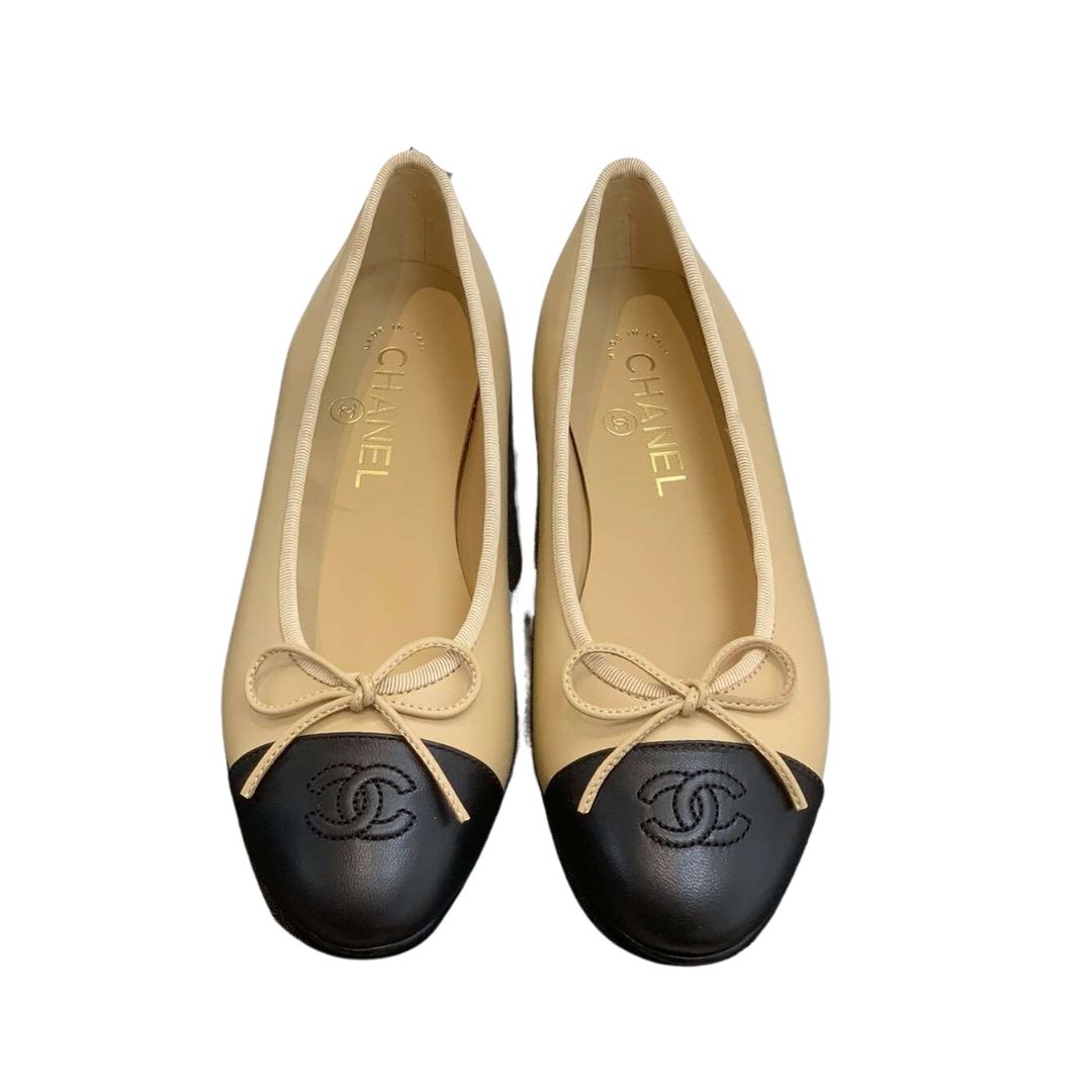 Ch**el Ballet Flats Beige For Women