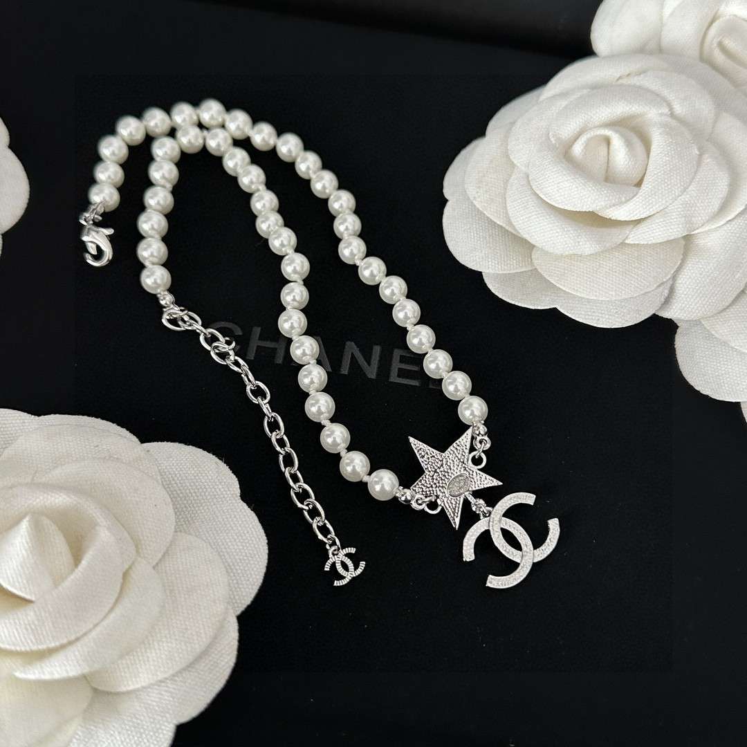 Ch**el Star Necklace White For Women