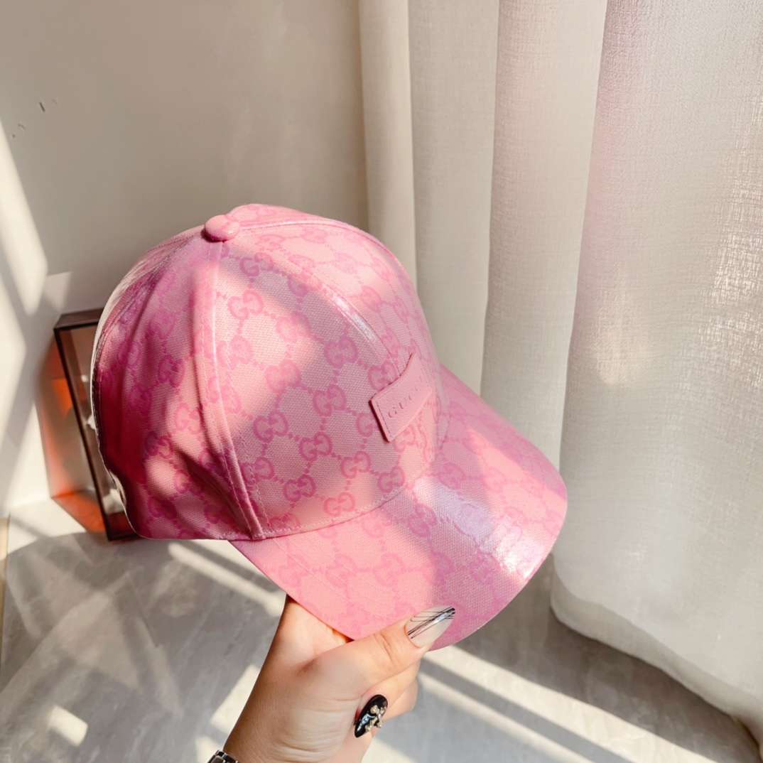 Gvc*1 GG Canvas Baseball Hat Pink For Women