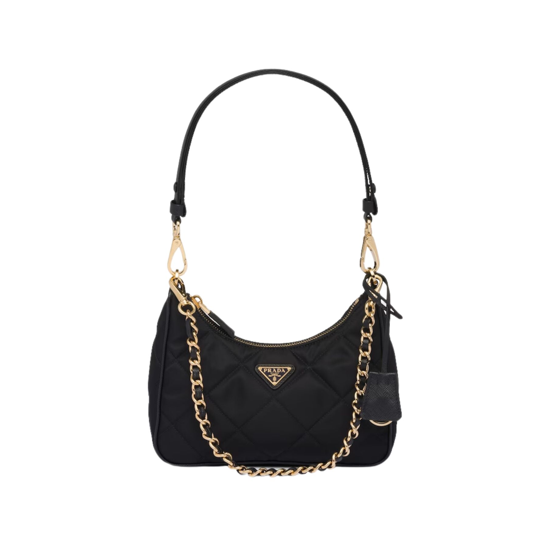 Pra*a Re-Edition 1995 Chaîne Re-Nylon Mini-Bag Black For Women 1BC204_2AOS_F0002_V_QOO- 22 Cm/ 8.6 Inches