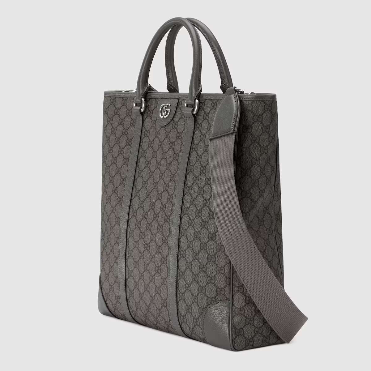 Gvc*1 Ophidia Medium Tote Grey And Black Bag For Men 763316 FACJY 1244- 15 Inches/ 38 Cm