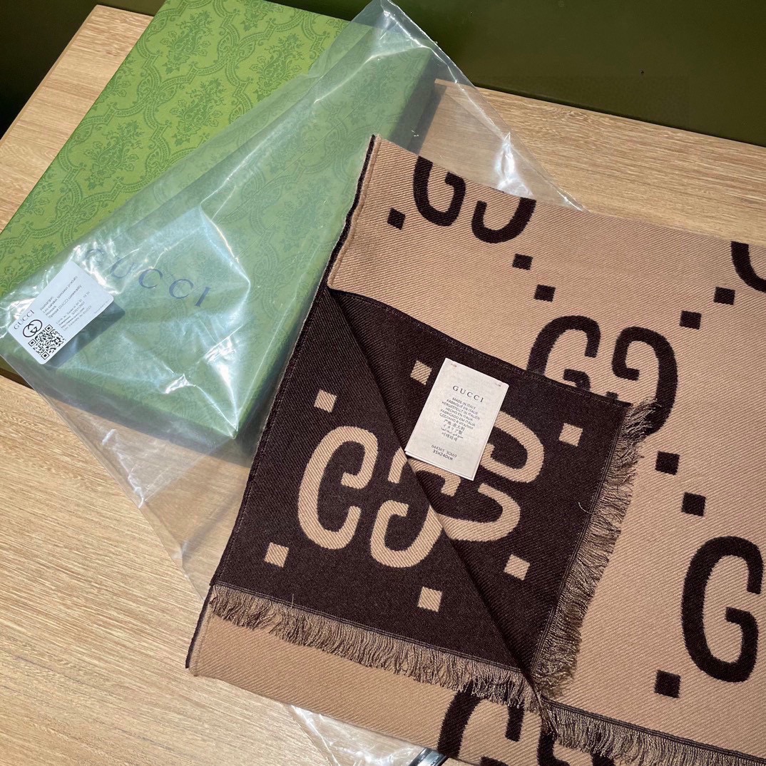 Gvc*1 Wool Silk Scarf Beige For Women