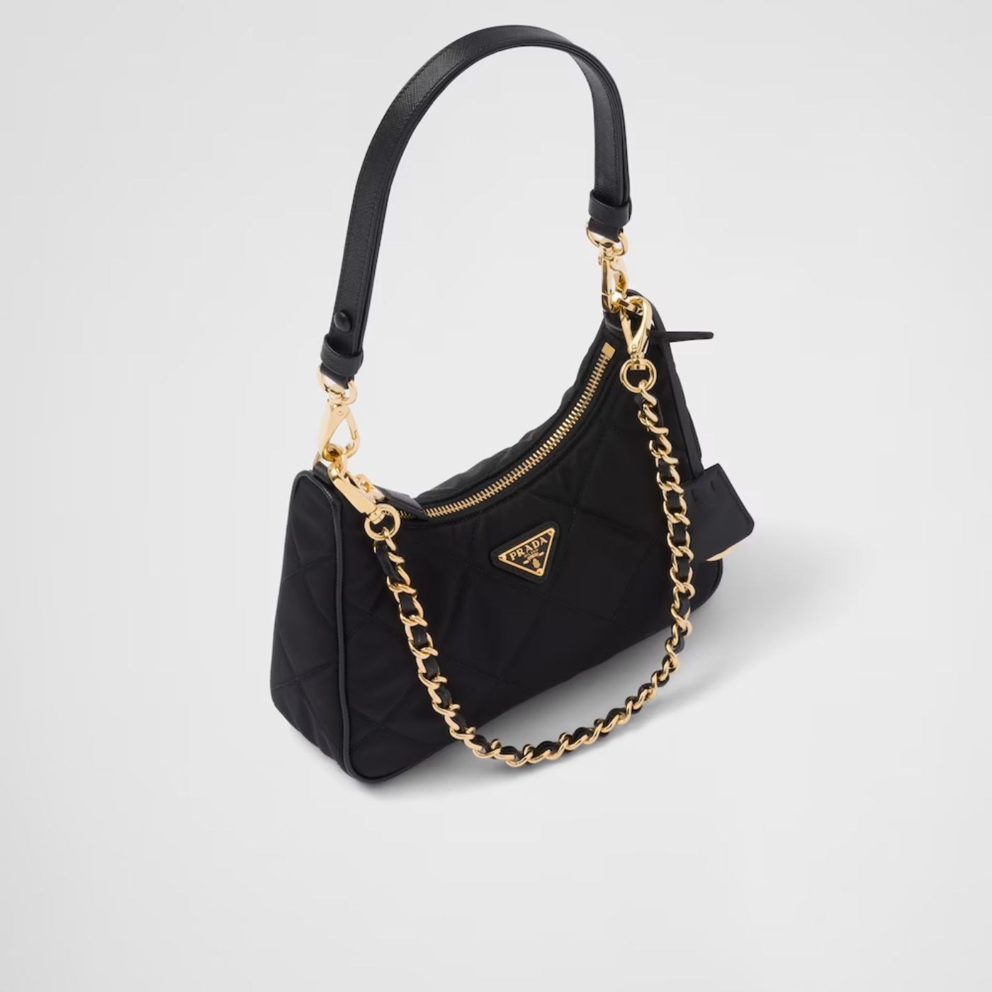 Pra*a Re-Edition 1995 Chaîne Re-Nylon Mini-Bag Black For Women 1BC204_2AOS_F0002_V_QOO- 22 Cm/ 8.6 Inches