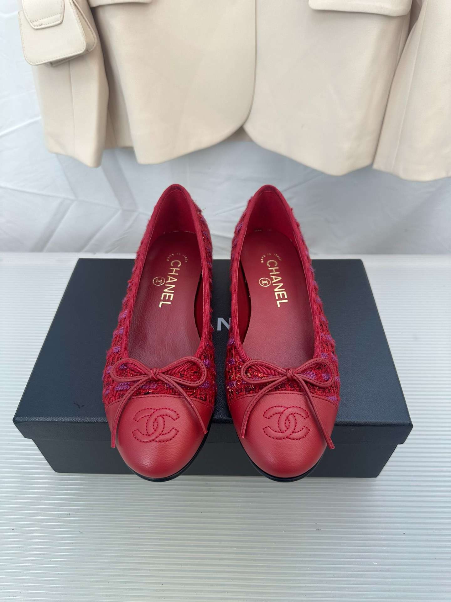 Ch**el Ballerina Logo Ballet Red For Women