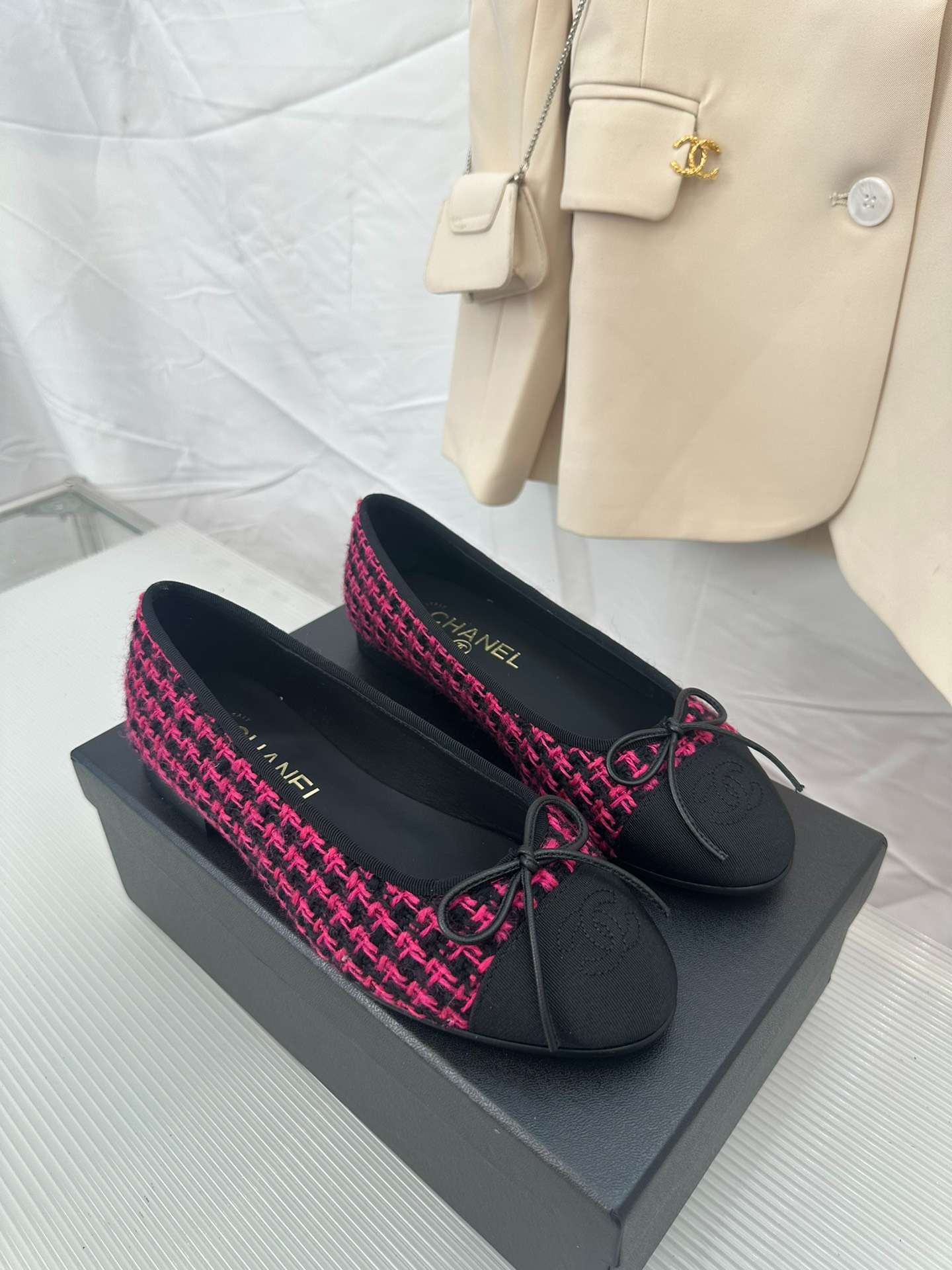 Ch**el Ballerina Logo Ballet Pink For Women