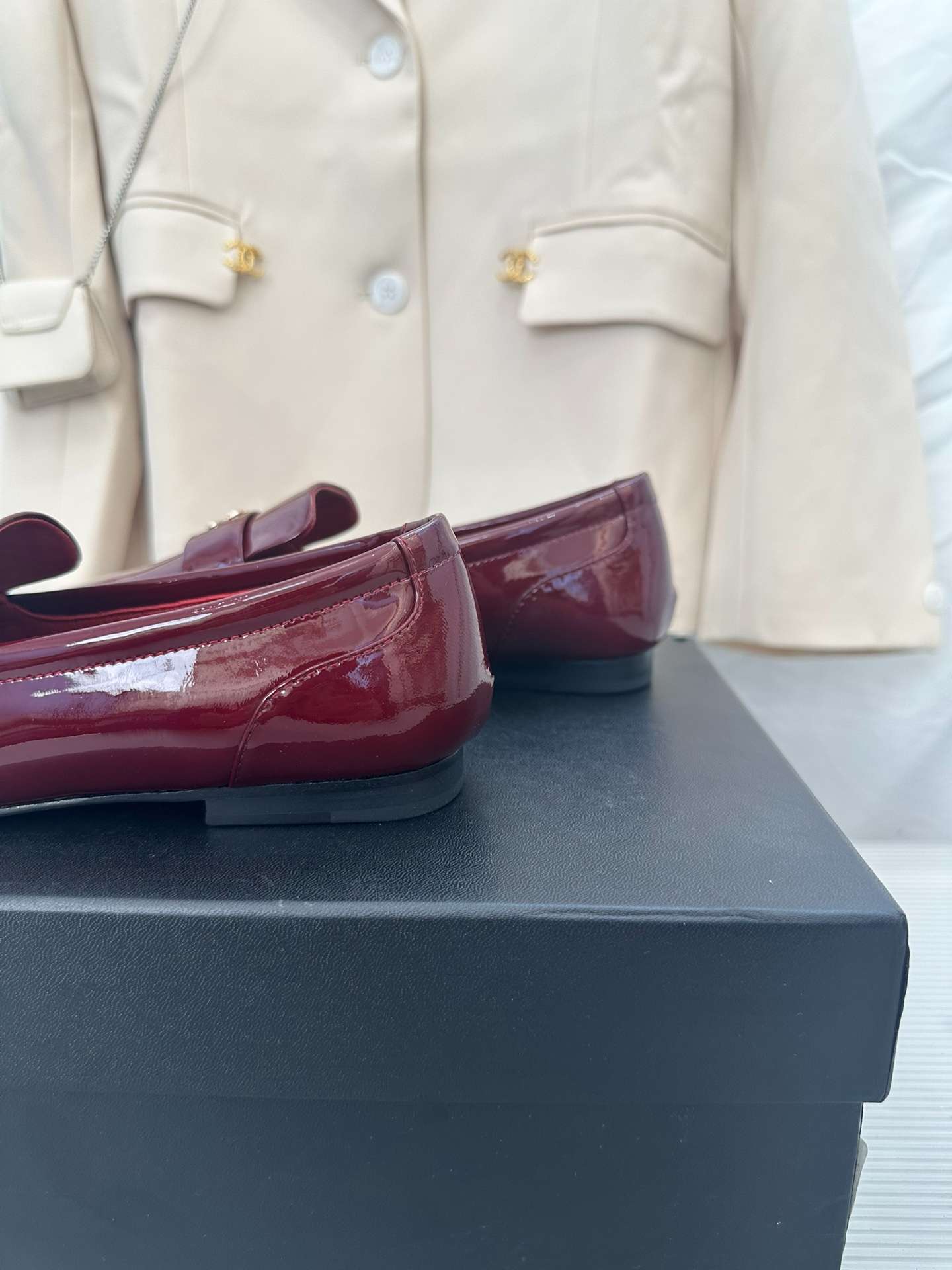 Ch**el Goddess Loafers Burgundy For Women
