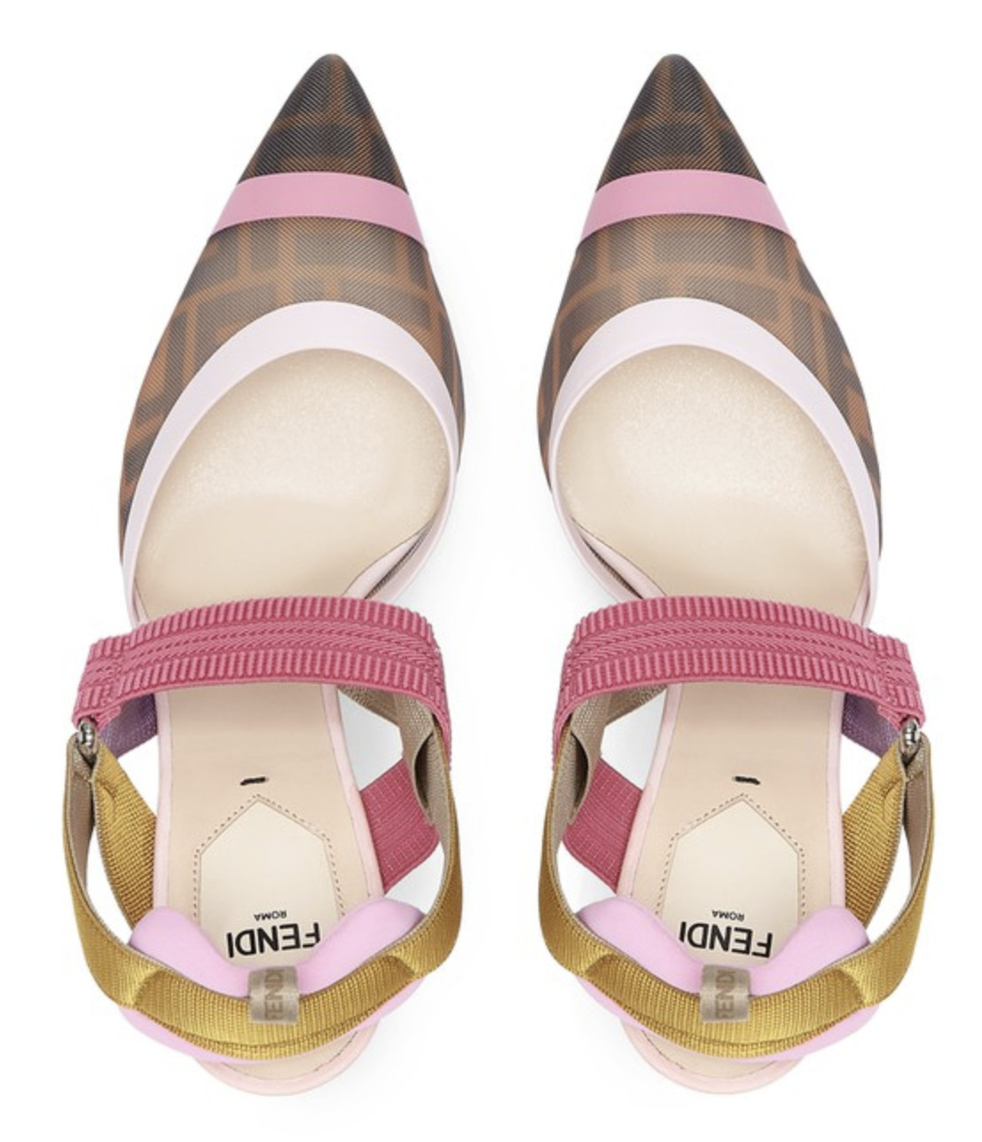 Colibrì Brown Mesh High-heeled Slingbacks For Women-8J6851AJZ3F1HG5